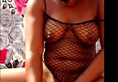 Watch this young british black milf get her pussy pounded outdoors with a massive dildo on the street