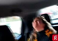 two crazy big titted blondes and latinas fuck in car while everyone watches