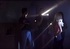 british bombshell layla jade teases in fishnets on leather chair sexy