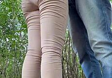 Fucking hot neighbor deep in the outdoor woods?