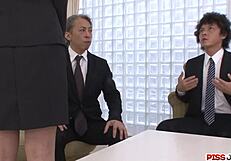 kotomi asakura's tight young holes get smacked hard by old guys in the office