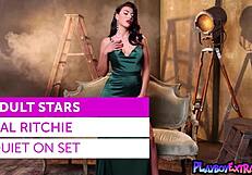 hot british teen ritchie with massive natural boobs strips and teases her pussy seductively