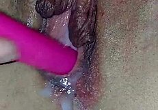 Shaved Pussy Lips Quiver in Close-Up Cum Blast!