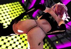 short hair girl performs serious courtship dance