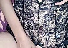 Hijab girl stuffs vibrator and cock in skinny pussy bedroom game