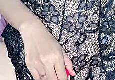 Hijab girl stuffs vibrator and cock in skinny pussy bedroom game