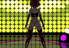 short hair girl performs serious courtship dance