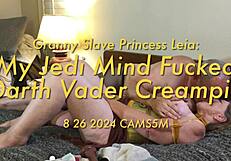 Granny Slave Princess Leia Costume Fucked Missionary Creampie by Darth Vader