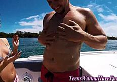 Wild Teens Fucked Hardcore on Luxury Yacht Party Outdoors