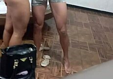 lunaferrari's athletic brunette ass in lingerie at hotel while hubby's fishing with his best friend