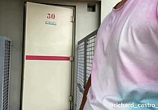 caught the doorman jerking off outdoors pov solo latina teen masturbation fetish