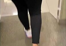 Flashing Big Latina Ass in Public Store Makes Me Masturbate in Restroom