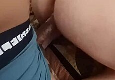 imagine this white slut backing it up slow-mo on fat black cock pov