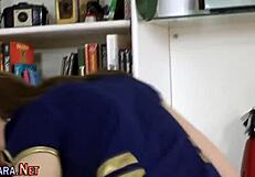 Mature beauty in stockings and heels bends for doggystyle pounding and thick cumshot reward