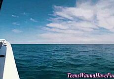 Wild Teens Fucked Hardcore on Luxury Yacht Party Outdoors