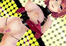 short hair girl performs serious courtship dance