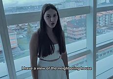 Sharing hotel bed turns into rough morning fuck with big ass babe