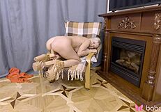 Jessika Blond rubs her wet shaved pussy solo in crisp 4K