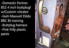 sissy ties up shoves monster buttplug dildo preps for bbc anal bondage