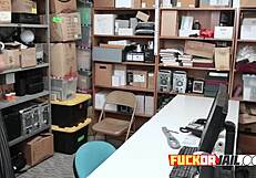 randy guard SPYING on petite uniform teen then bangs her doggystyle on hidden cam