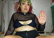 latina in panties whispers dirty joi to stroke your cock just right