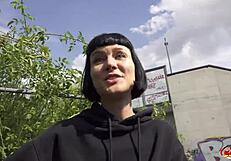 german scout picks up tall skinny french delfine for raw outdoor casting fuck