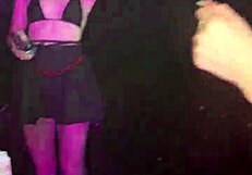Nightclub stranger dances into public creampie with her busty girlfriend watching closely