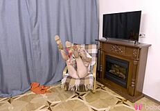 Jessika Blond rubs her wet shaved pussy solo in crisp 4K