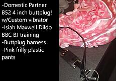 sissy ties up shoves monster buttplug dildo preps for bbc anal bondage