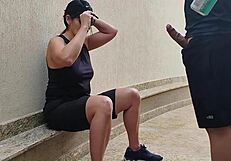 lost the bet so now bound brazilian babe services mechanic outdoors