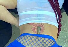 curvy fat ass spreads pussy wide twerking in tight cucking shorts