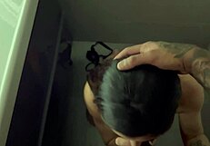 bathroom pov with pretty curvy latina luiza marcato big tits monster cock wet pussy fuck blowjob