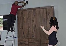 Curly emo nerd slut in lingerie spreads pussy asshole for huge interracial monster cock creampie anal homemade