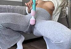 BIG ASS BABE Squirts In Panties From Toy Orgasm Challenge