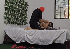 horny latina stepmother flashes big natural tits to stepson