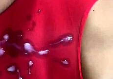 fresh ebony milf takes italian machine pounding her pussy in interracial pov cumshot climax