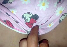 shaved tight wet pussy spread wide for creampie in 69 position overload