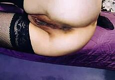 Wife spreads legs wide for homemade anal pov