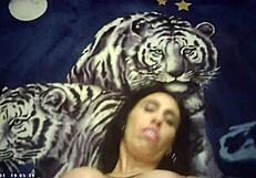 Horny italian brunette babe flexes shaved pussy machine fuck massive cumshot climax pov