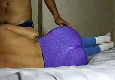 i explode in my naughty neighbor's wet shaved pussy doggystyle after licking