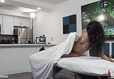 September reigns takes monster bbc creampie after hardcore massage