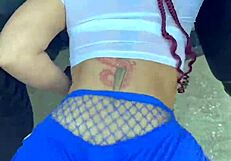 curvy fat ass spreads pussy wide twerking in tight cucking shorts