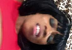 fresh ebony milf takes italian machine pounding her pussy in interracial pov cumshot climax