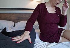 Sexy Redhead Gilf Tutor Ruby Lynne Barebacks Student with Big Black Cock