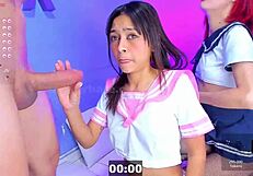 hey sailor girls, suck this foreigner's huge cock deep!