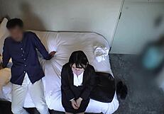 Seduced OL pounded raw in hotel creampie