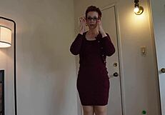 Sexy Redhead Gilf Tutor Ruby Lynne Barebacks Student with Big Black Cock