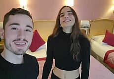 meeting anna polina: french milf deepthroats monster cock in threesome ride