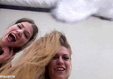 Imagine these bold girls drenching you in their playful spit shower