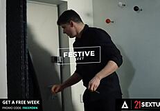 stunning babe lulu love bends over for birthday doggystyle footjob cumshot